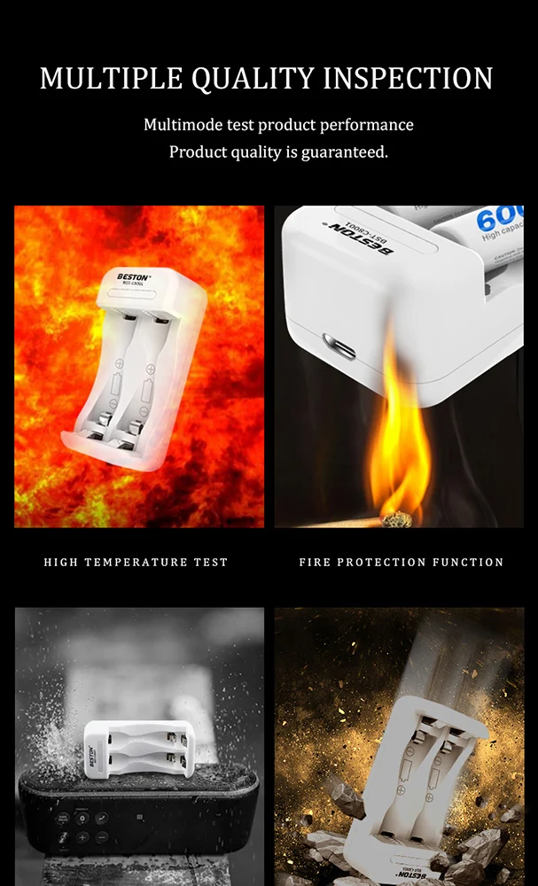 Intelligent USB charger with 2 slots for rechargeable AA AAA Ni-MH charger Beston