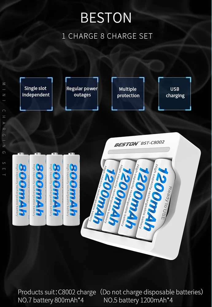 C8002 Rechargeable AA AAA charger BESTON