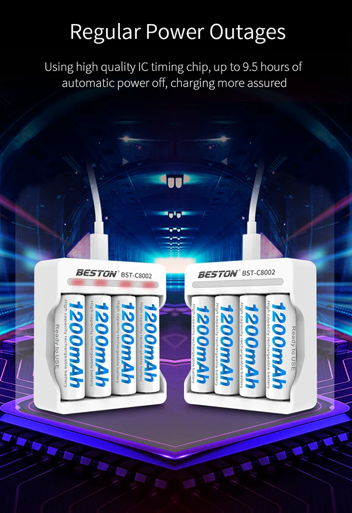C8002 Rechargeable AA AAA charger BESTON