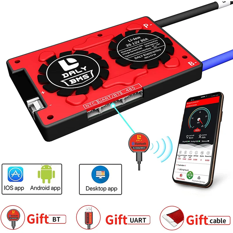 Daly smart bms Li-ion 3S 12V 30A bluetooth BMS board