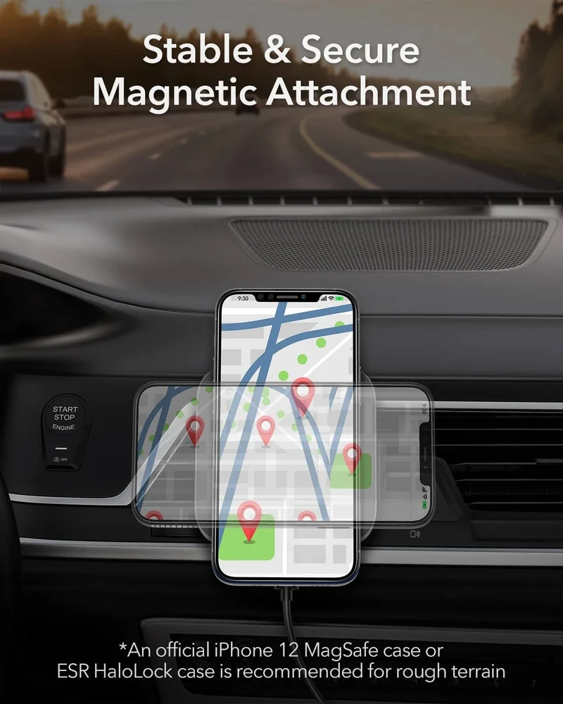 Magnetic Wireless Car Charger and AirPods Pro 3 Orbit Case Bundle-Black
