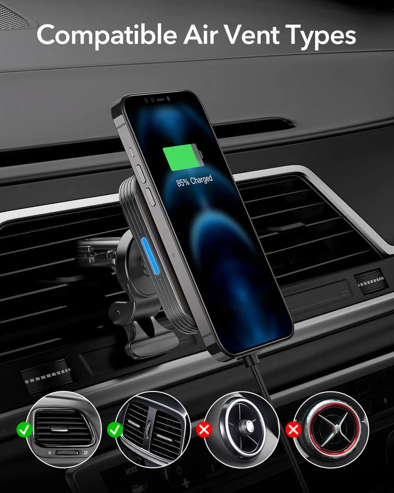 Magnetic Wireless Car Charger and AirPods Pro 3 Orbit Case Bundle-Black