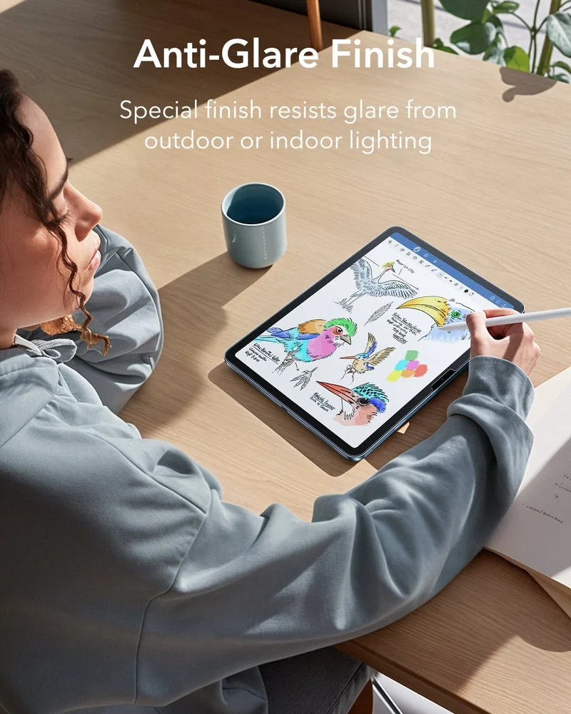 iPad 10th Gen Flex Keyboard Case (Detachable), Paper-Feel Screen Protector & Find My Pencil Bundle- US Layout-Blue