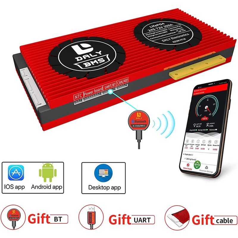 Daly smart bms LifePO4 24S 72V 200A bluetooth BMS board 32130221