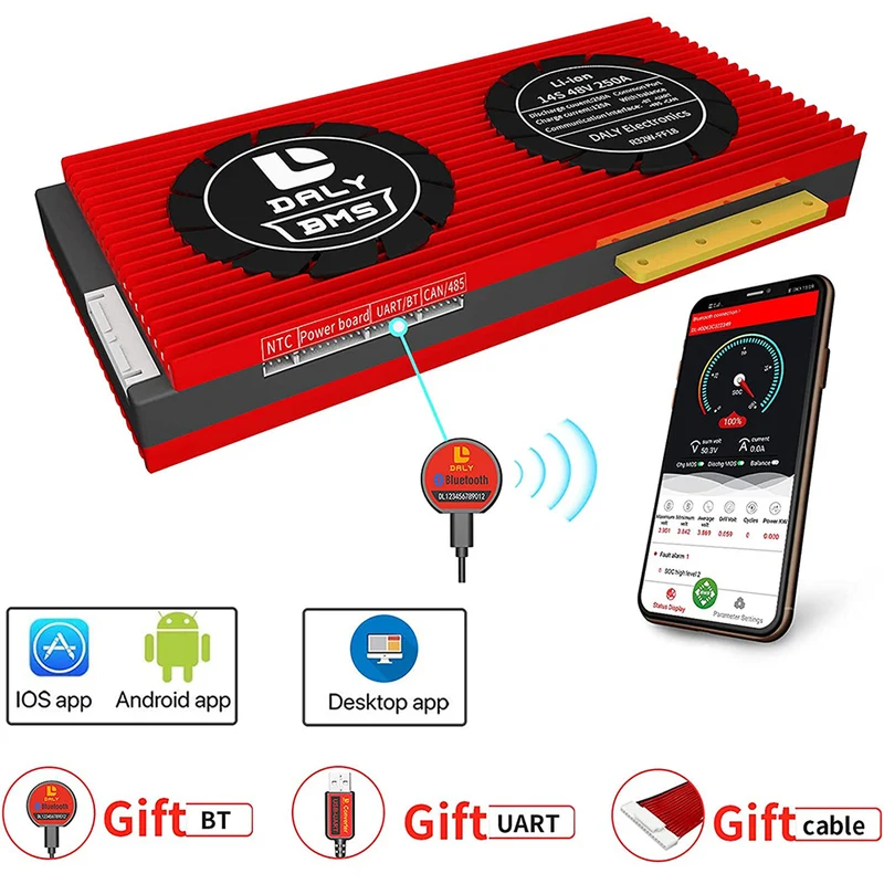 Daly smart bms Li-ion 14S 48V 250A bluetooth BMS board 32130221