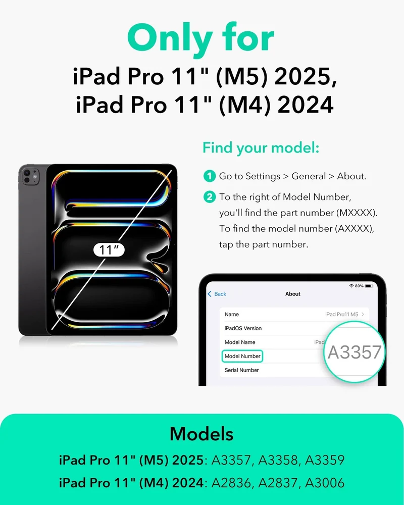 iPad Pro 11" (M5) 2025 Bundle Shift Magnetic Case & Armorite Pro Screen Protector With UltraFit Tray - Grey