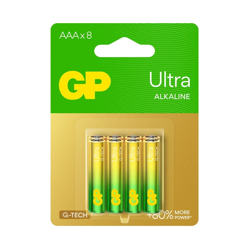 GP24AUETA21-2GSBC8 AAA Alkaline Battery GP Ultra (Pkg of 8)