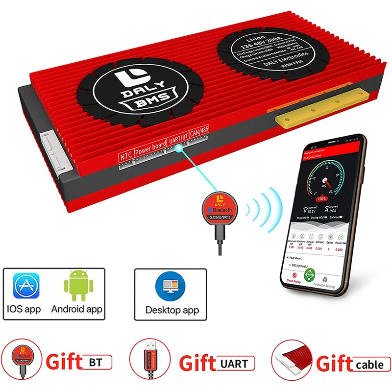 Daly smart bms Li-ion 13S 48V 250A bluetooth BMS board 32130221