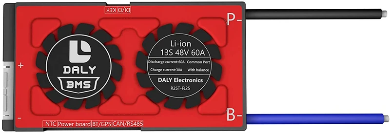 Daly smart bms Li-ion 13S 48V 60A bluetooth BMS board 18 66 128