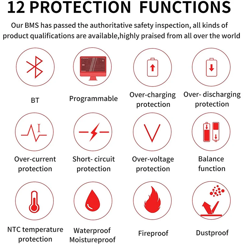 Daly smart bms Li-ion 13S 48V 30A bluetooth BMS board 13 66 128