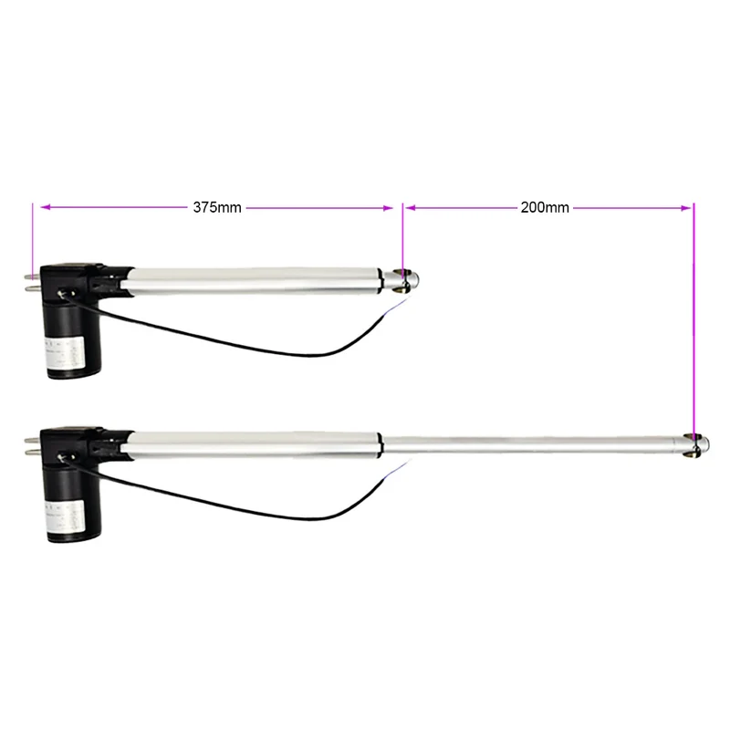 12V 24V vérin électrique 600kg course 200 mm avec télécommande (Modèle: 0020582)