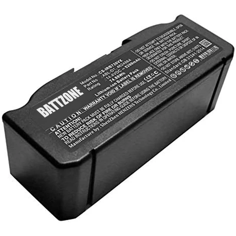 14.4 5200mah Battery 5200mAh Replacement for Irobot Roomba i7+, Roomba E5, Roomba 7550 5150 E515020 E5154 E515840