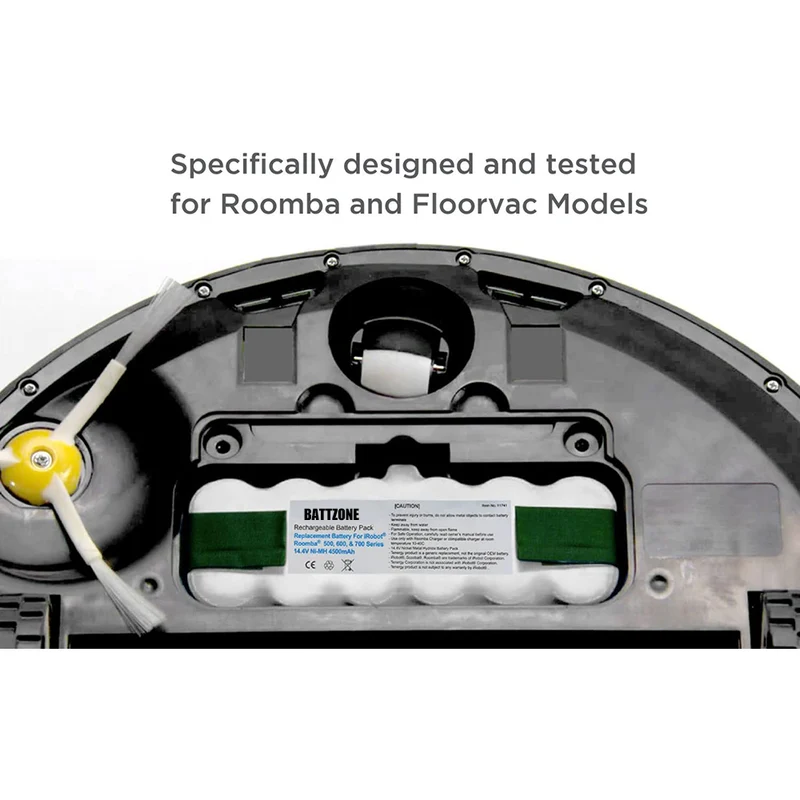 14.4V 3850mAh NiMH Battery for iRobot Roomba 900 800 700 600 500 series, including 4 side brushes and 1 brush cleaning tool