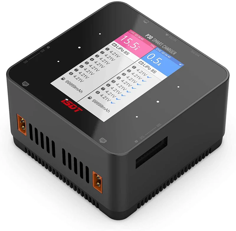 P30 1000WX2 30AX2 ISDT Power Dual Channel Bluetooth BattGo Lipo Smart Battery Balance Charger for 1-8S Li-ion NiCd NiMH