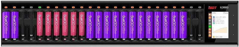 ISDT N24 Battery Charger Battery Charger Universal LCD Display Fast Charger Charger for 24 Batteries AA AAA Li-lon LiHv NI-MH NI-Cd LiFePO4 Eneloop