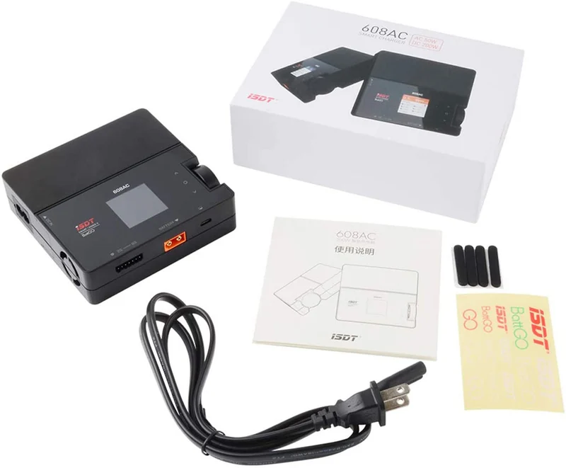 ISDT 608AC AC 50W DC 200W 8A BattGo Smart Battery Charger with Detachable Power Adapter