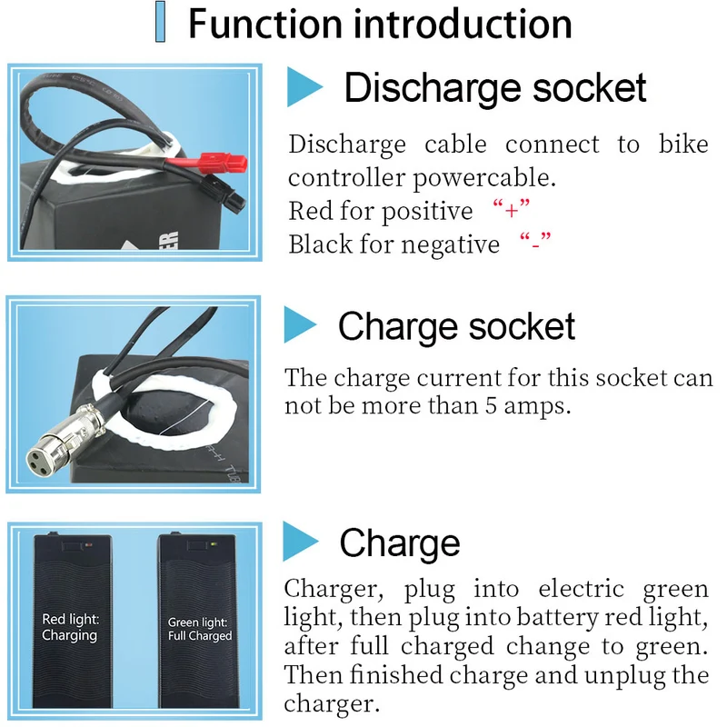 52V 20Ah battery black lithium-ion with 40A BMS for Outdoor ebike D034-1