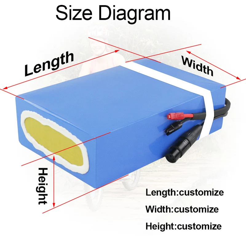 52V 20Ah battery black lithium-ion with 40A BMS for Outdoor ebike D034