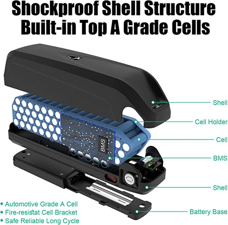 52V 20Ah lithium-ion Battery Pack Ebike Battery With 40A BMS USB XT60 For 50W To 1500W Motor S039-5