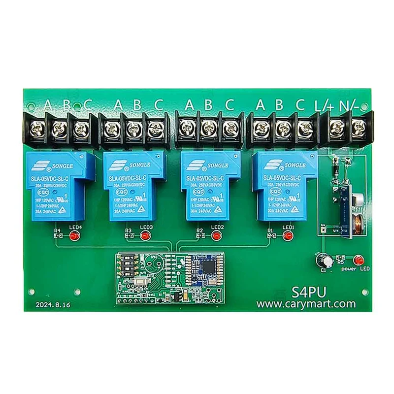 10~80V interrupteur sans fil récepteur 4 voies 30A relais 5 km (Modèle: 0020108)