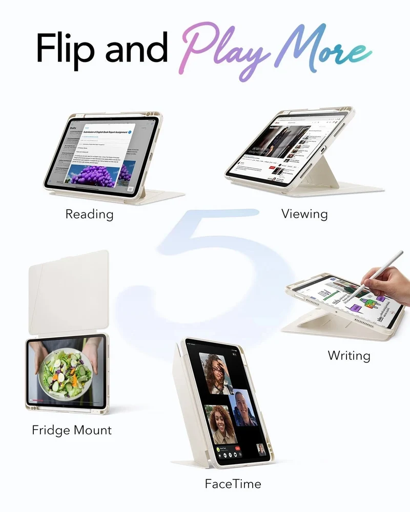 iPad Air 11" (M4) 2026 Flip Magnetic Case with Pencil Holder - Starlight