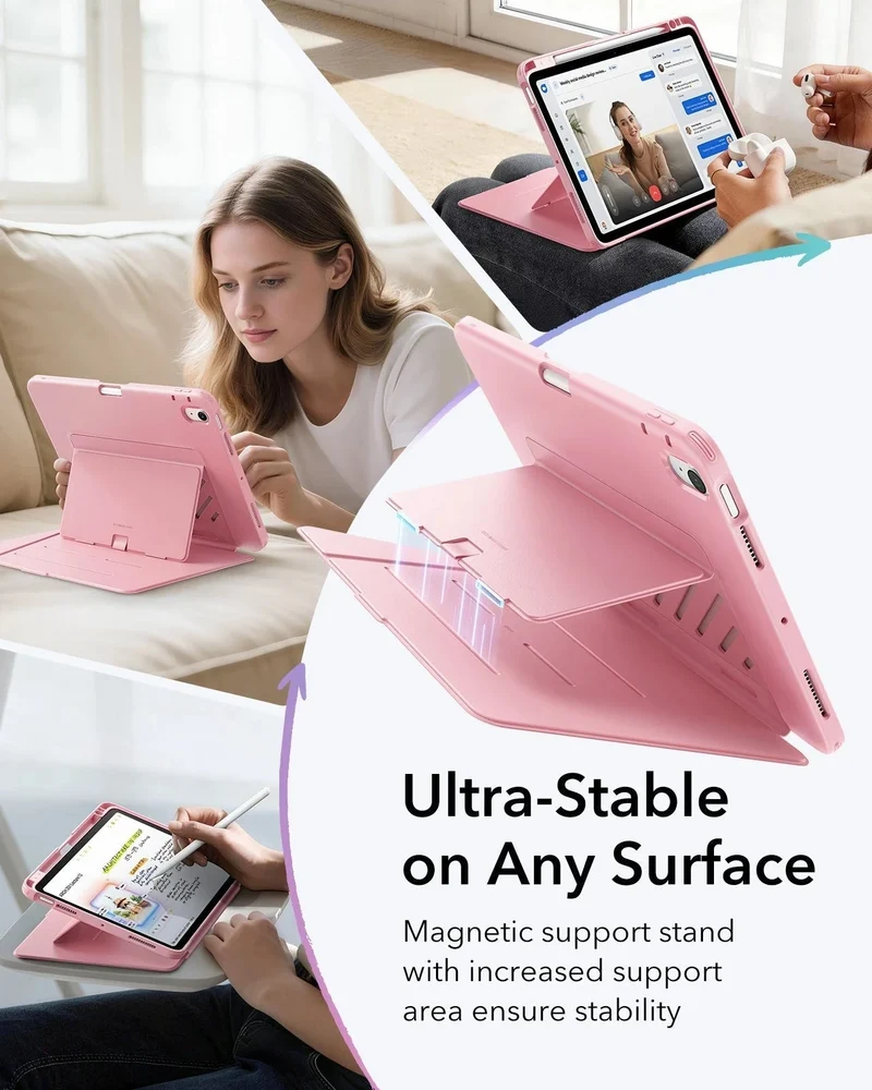 iPad Air 11" (M4) 2026 Bundle Flip Magnetic Case with Pencil Holder & Armorite® Protection - Pink