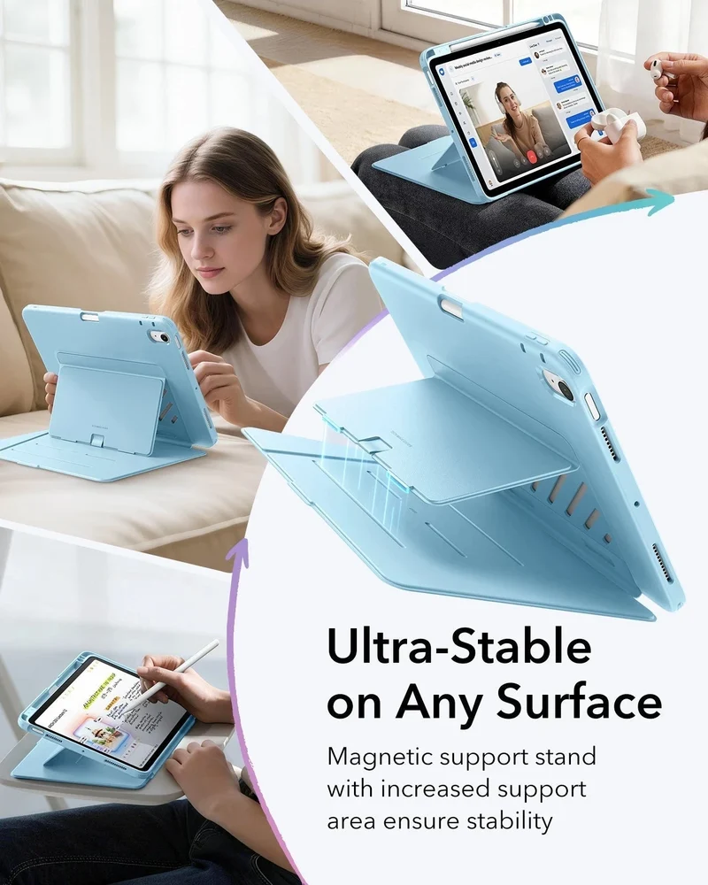 iPad Air 11" (M4) 2026 Bundle Flip Magnetic Case with Pencil Holder & Armorite® Protection - Sky Blue