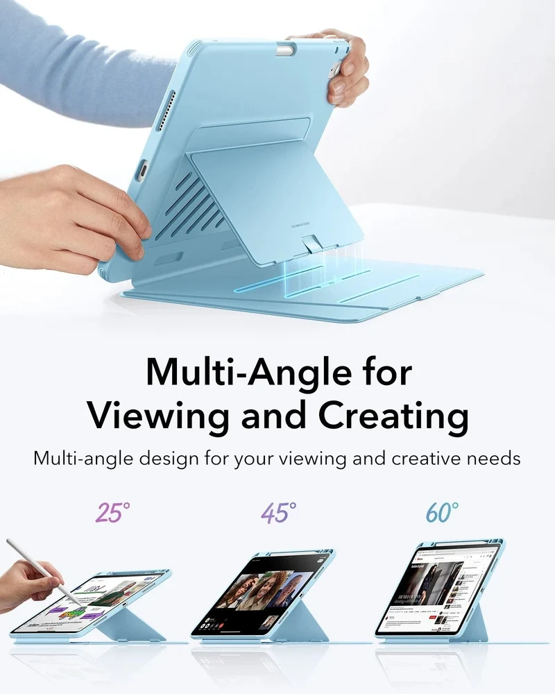 iPad Air 13" (M4) 2026 Bundle Flip Magnetic Case with Pencil Holder & Armorite® Protection - Sky Blue