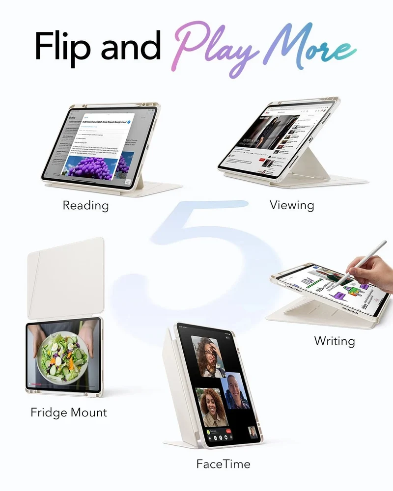 iPad Air 13" (M4) 2026 Bundle Flip Magnetic Case with Pencil Holder & Armorite® Protection - Starlight