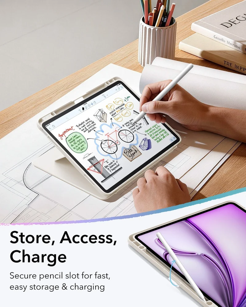 iPad Air 13" (M4) 2026 Bundle Flip Magnetic Case with Pencil Holder & Armorite® Protection - Starlight