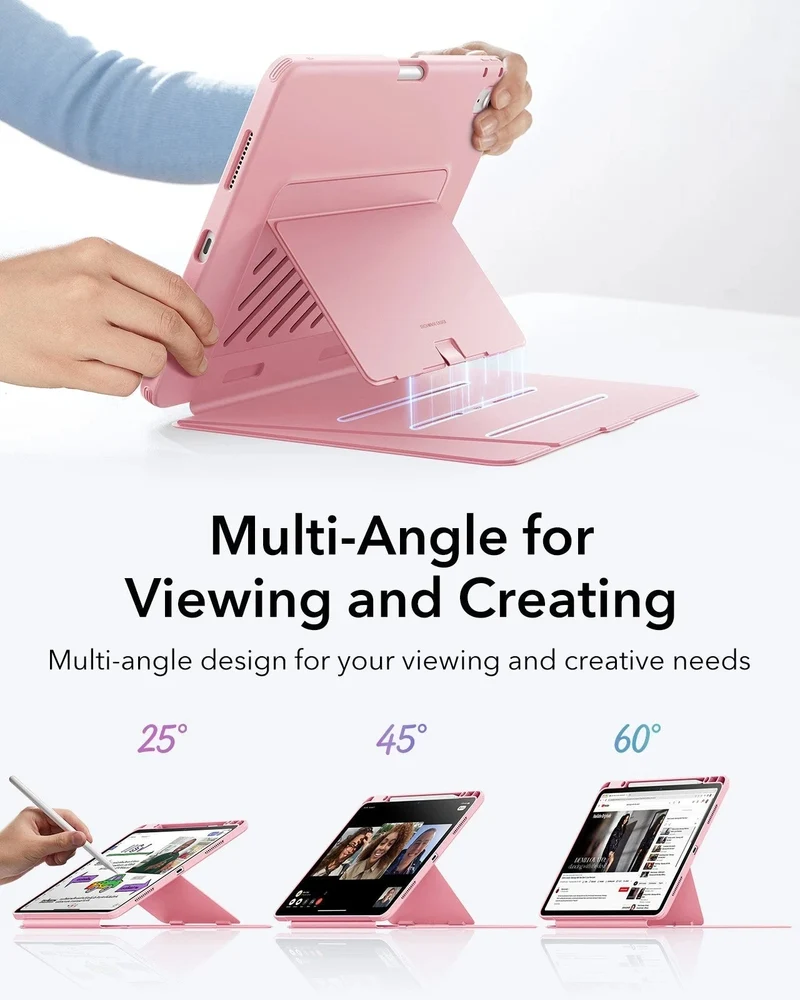 iPad Air 13" (M4) 2026 Bundle Flip Magnetic Case with Pencil Holder & Armorite® Protection - Pink