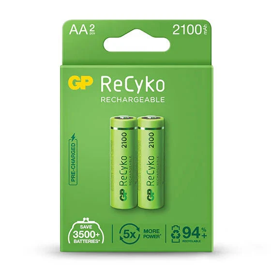 GP210AAHCE-2EB2 AA Ni-MH 2100mAh Rechargeable Battery GP (Pack of 2)