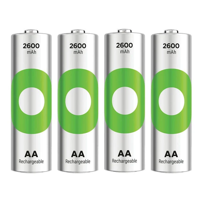 GP270AAHCER21-2TLB4 AA Ni-MH 2600mAh Rechargeable Battery GP ReCyko (Pack of 4)