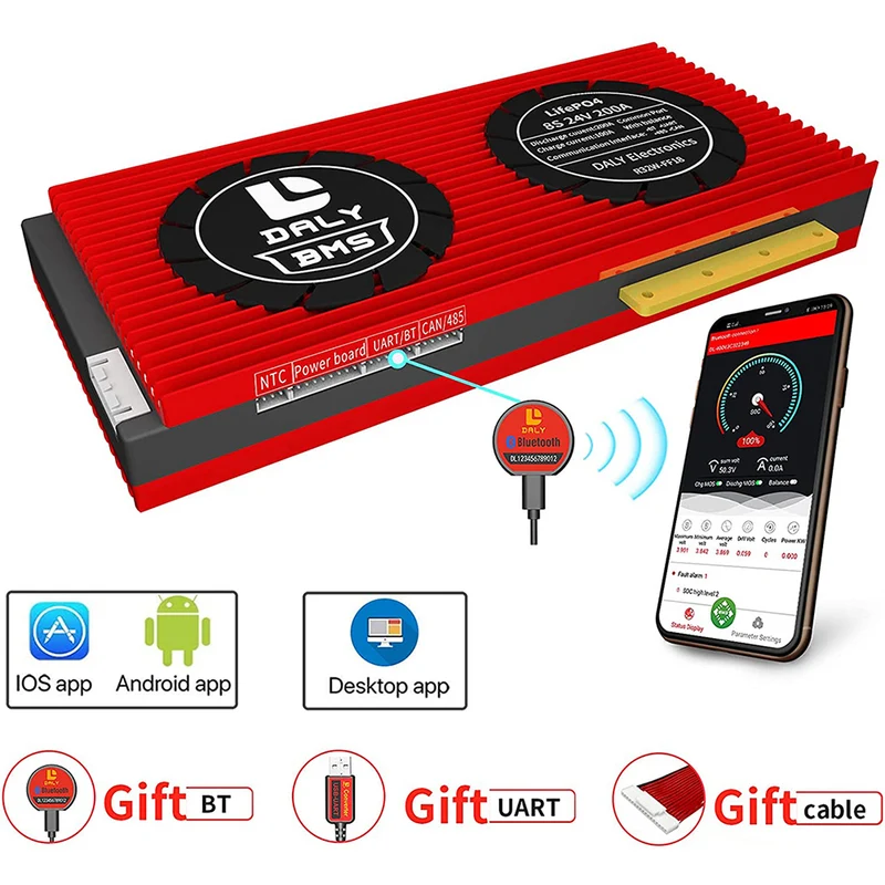 Daly smart bms Lifepo4 8S 24V 200A bluetooth BMS board 32130221