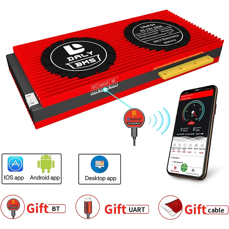 Daly smart bms Lifepo4 4S 12V 250A bluetooth BMS board 32130221