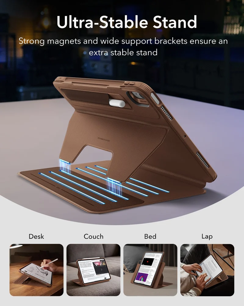 iPad Air 11" (M4) 2026 Bundle Shift Magnetic Case & Armorite® Pro Screen Protector With UltraFit Tray - Brown