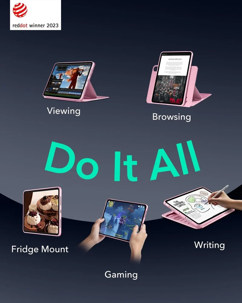 iPad Air 11" (M4) 2026 Bundle Shift Magnetic Case & Armorite® Pro Screen Protector With UltraFit Tray - Pink
