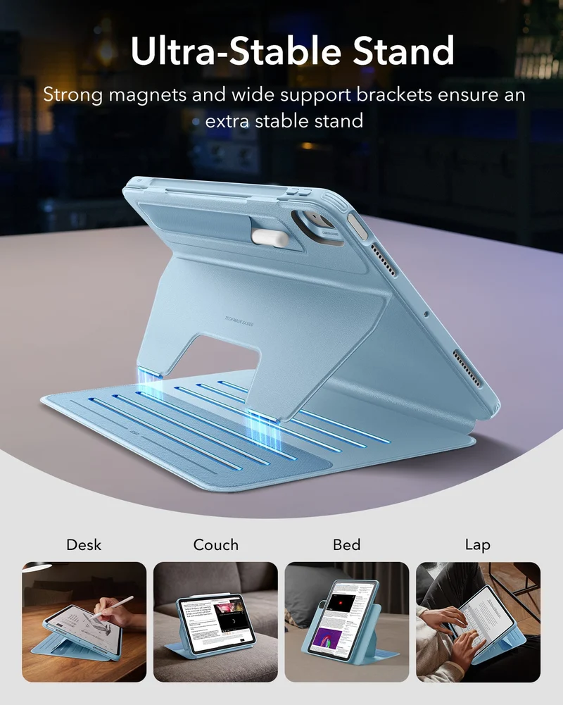 iPad Air 11" (M4) 2026 Bundle Shift Magnetic Case & Armorite® Pro Screen Protector With UltraFit Tray - Blue