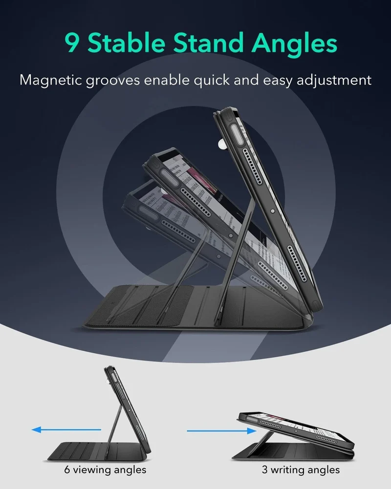 iPad Air 11" (M4) 2026 Bundle Shift Magnetic Case & Armorite® Pro Screen Protector With UltraFit Tray - Black