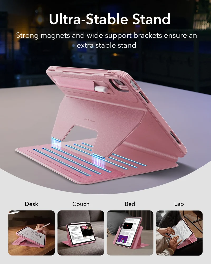 iPad 11" (A16) 2025 Bundle Shift Magnetic Case & Armorite® Pro Screen Protector With UltraFit Tray - Pink