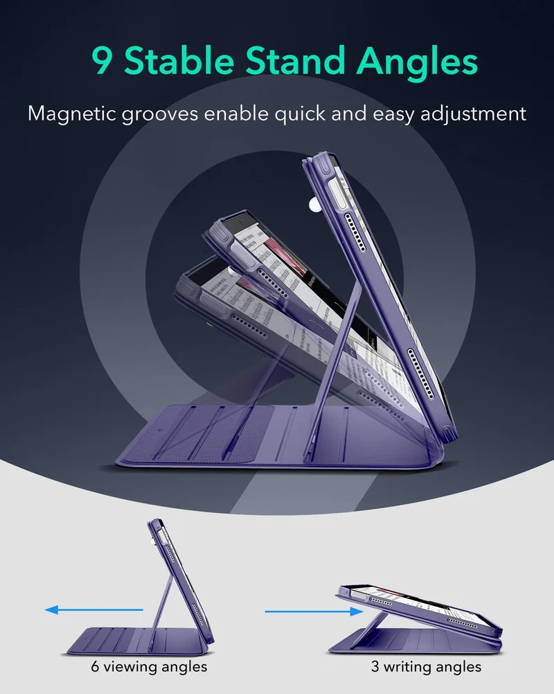iPad 11" (A16) 2025 Bundle Shift Magnetic Case & Armorite® Pro Screen Protector With UltraFit Tray - Purple