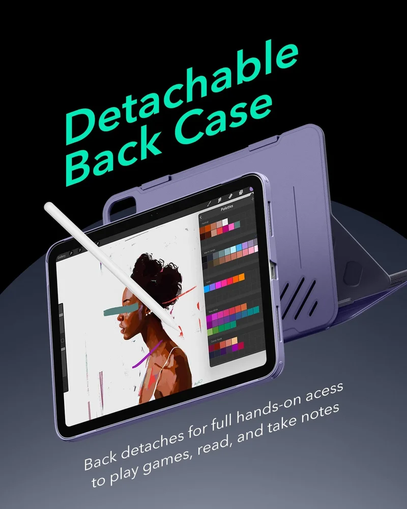 iPad 11" (A16) 2025 Bundle Shift Magnetic Case & Armorite® Pro Screen Protector With UltraFit Tray - Purple