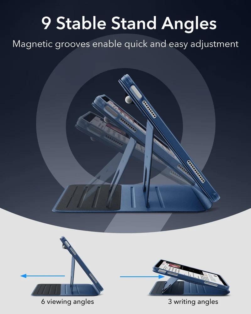 iPad 11" (A16) 2025 Bundle Shift Magnetic Case & Armorite® Pro Screen Protector With UltraFit Tray - Navy Blue