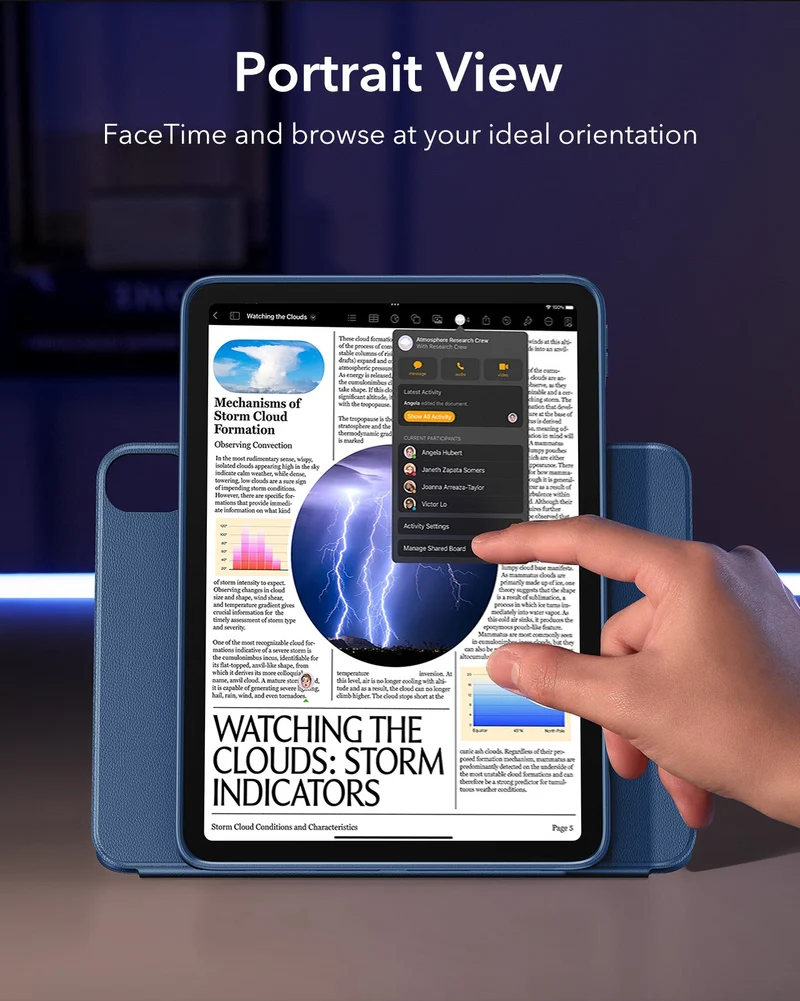 iPad 11" (A16) 2025 Bundle Shift Magnetic Case & Armorite® Pro Screen Protector With UltraFit Tray - Navy Blue