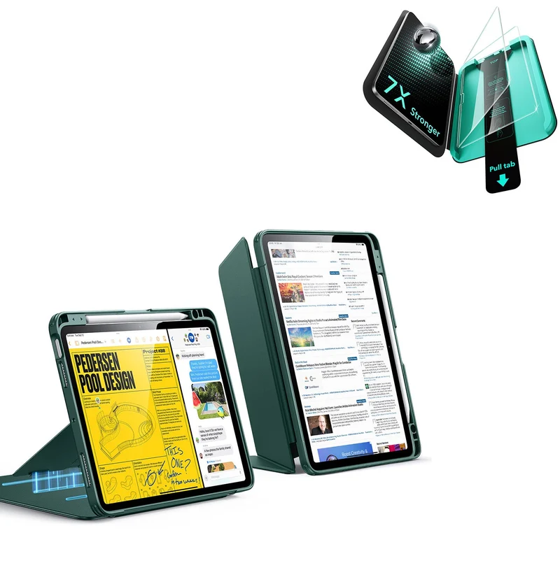 iPad Air 11" (M4) 2026 Bundle Flip Magnetic Case with Pencil Holder & Armorite® Protection - Green