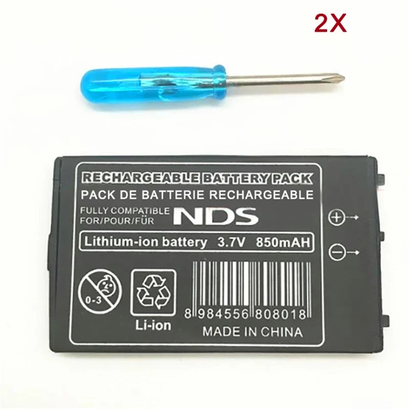 2 x850mAh Lithium-ion Battery For Nintendo DS NDS Lithium ion Battery With Mini Screwdriver