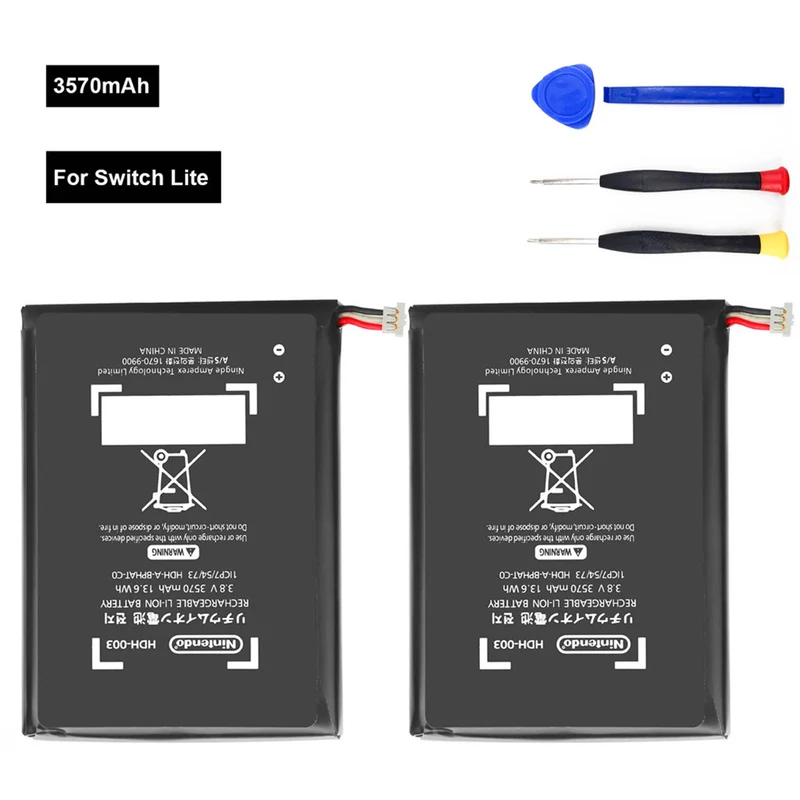 2 pieces HDH 003 battery replacement repair for Nintend Nintendo Switch Lite game console 3.8V 3570mAh lithium ion battery