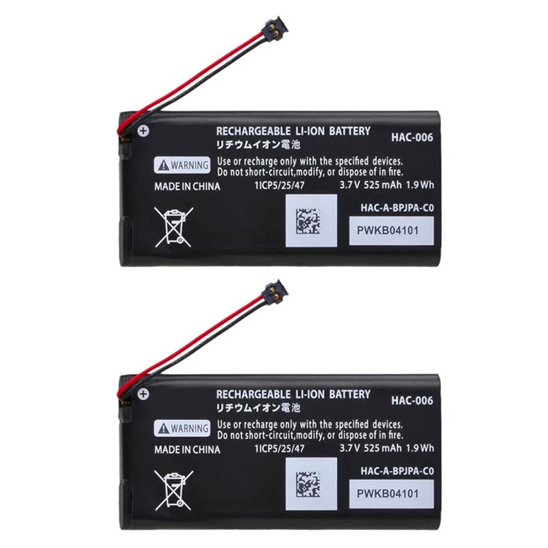 2pcs 525mAh HAC 006 Switch Battery HAC BPJPA C0 HAC A JCR C0 For Nintendo Switch Ns Joy Con controller