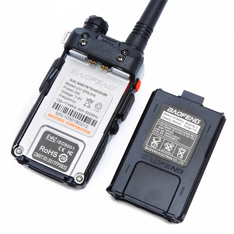 2pcs Baofeng UV 5R BL 5 1800mah Battery Plus Compatible RT 5R RT5R walkie talkies UV5R