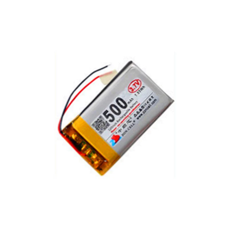 2pcs 3.7 V 500 mAh cable outlet only without connector 502035 Digital high-temperature polymer lithium battery for smart devices